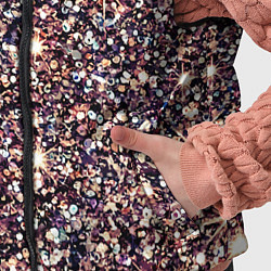 Детский жилет Имитация блестящих пайеток тёмно-розовый, цвет: 3D-черный — фото 2