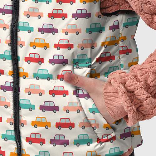 Детский жилет Цветные машинки паттерн / 3D-Черный – фото 5