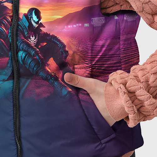 Детский жилет Venom near his motorcycle - ai art fantasy / 3D-Черный – фото 5