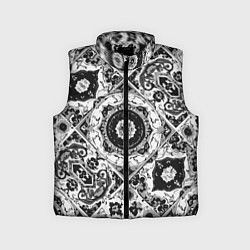 Детский жилет Узоры калейдоскопа черно-белые, цвет: 3D-черный