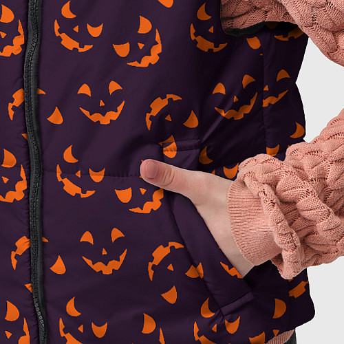 Детский жилет Страшно веселый Halloween - паттерн / 3D-Черный – фото 5