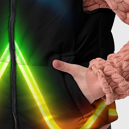 Детский жилет Neon multicolored lines / 3D-Черный – фото 5