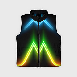 Детский жилет Neon multicolored lines, цвет: 3D-черный