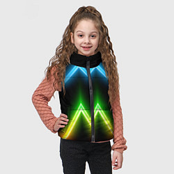 Детский жилет Neon multicolored lines, цвет: 3D-черный — фото 2