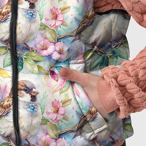 Детский жилет Воробей в ярких цветах паттерн / 3D-Черный – фото 5