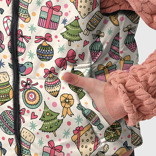 Детский жилет Новогодний паттерн / 3D-Черный – фото 5