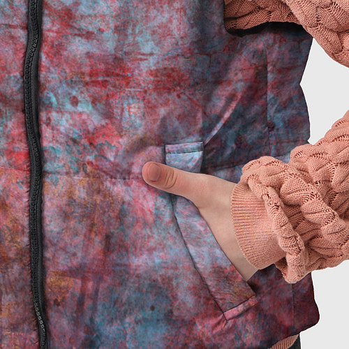 Детский жилет Абстракция - red rust on blue / 3D-Черный – фото 5
