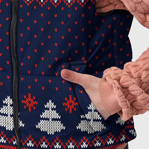 Детский жилет Новогодний вязаный узор / 3D-Черный – фото 5