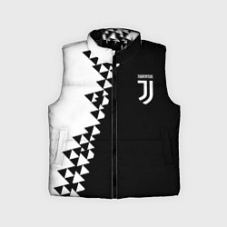 Детский жилет Juventus черно белая геометрия текстура, цвет: 3D-черный