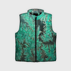Детский жилет Узоры изумрудного инея, цвет: 3D-черный