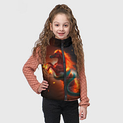 Детский жилет Смена зелёной змеи на красную огненную лошадь, цвет: 3D-черный — фото 2