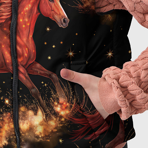 Детский жилет Огненные лошади - паттерн / 3D-Черный – фото 5