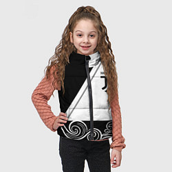 Детский жилет Ювентус геометрия полосы текстура, цвет: 3D-черный — фото 2