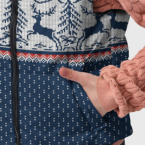 Детский жилет Вязаный узор с оленями / 3D-Черный – фото 5