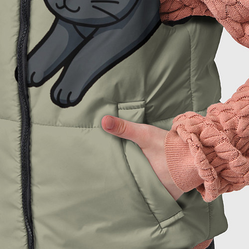 Детский жилет Подозрительно лежачий кот / 3D-Черный – фото 5