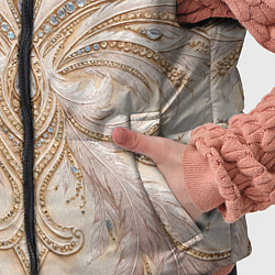 Детский жилет Перламутровый орнамент с перьями, цвет: 3D-черный — фото 2