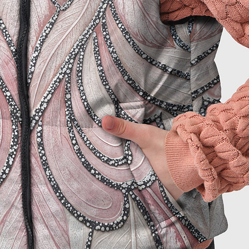 Детский жилет Нежно розовый орнамент из перьев / 3D-Черный – фото 5