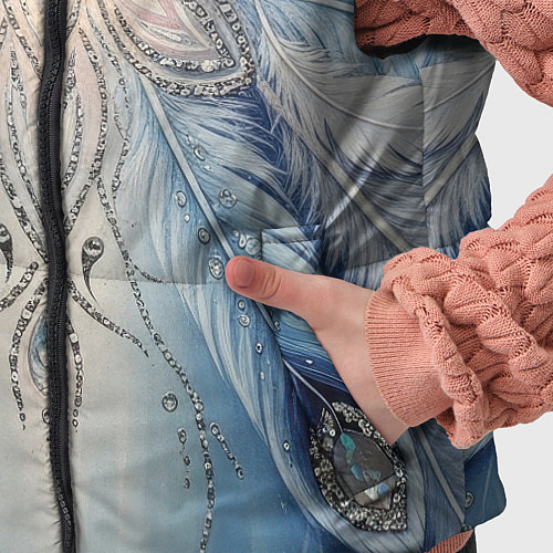 Детский жилет Ледяной перьевой орнамент со светом / 3D-Черный – фото 5