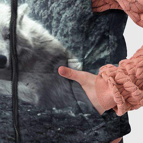 Детский жилет Волк в горах / 3D-Черный – фото 5