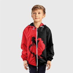 Ветровка с капюшоном детская Черное и красное, цвет: 3D-белый — фото 2