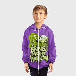 Ветровка с капюшоном детская Bring Me The Horizon, цвет: 3D-белый — фото 2