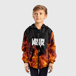 Ветровка с капюшоном детская Linkin Park: Hell Flame, цвет: 3D-черный — фото 2