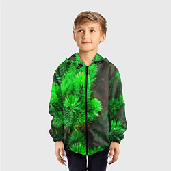 Ветровка с капюшоном детская Зелёная ель, цвет: 3D-черный — фото 2