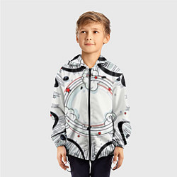 Ветровка с капюшоном детская Fashion pop art, цвет: 3D-черный — фото 2