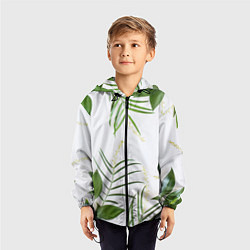 Ветровка с капюшоном детская Растительность, цвет: 3D-черный — фото 2