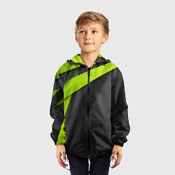 Ветровка с капюшоном детская Спортивная геометрия 6, цвет: 3D-черный — фото 2