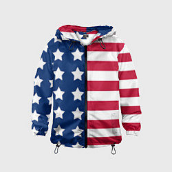 Ветровка с капюшоном детская USA Flag, цвет: 3D-черный