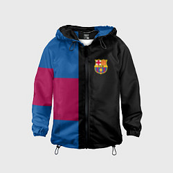 Ветровка с капюшоном детская Barcelona FC: Black style, цвет: 3D-черный