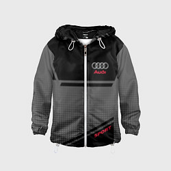 Ветровка с капюшоном детская Audi: Crey & Black, цвет: 3D-белый