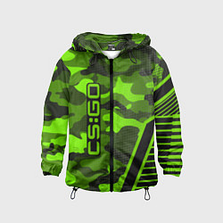 Ветровка с капюшоном детская CS:GO Light Green Camo, цвет: 3D-черный