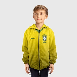 Ветровка с капюшоном детская Brazil Team: WC 2018, цвет: 3D-черный — фото 2