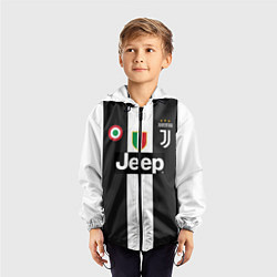Ветровка с капюшоном детская FC Juventus 18-19, цвет: 3D-черный — фото 2