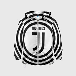 Ветровка с капюшоном детская FC Juventus Round, цвет: 3D-белый