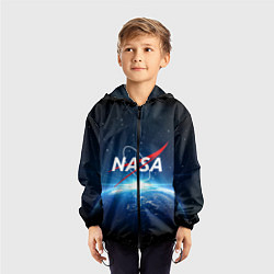 Ветровка с капюшоном детская NASA: Sunrise Earth, цвет: 3D-черный — фото 2