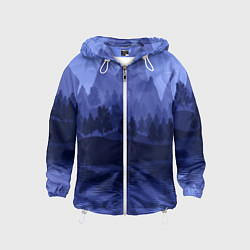 Ветровка с капюшоном детская Firewatch Mountains, цвет: 3D-белый