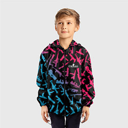 Ветровка с капюшоном детская CS:GO Neon Weapons, цвет: 3D-черный — фото 2