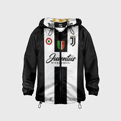 Ветровка с капюшоном детская Ювентус, цвет: 3D-черный