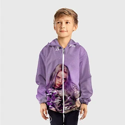 Ветровка с капюшоном детская Billie Eilish: Violet Fashion, цвет: 3D-белый — фото 2