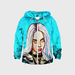 Ветровка с капюшоном детская BILLIE EILISH: Fan Art, цвет: 3D-белый