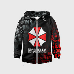 Ветровка с капюшоном детская RESIDENT EVIL UMBRELLA CORP, цвет: 3D-белый