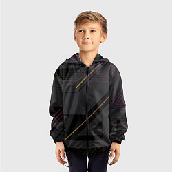 Ветровка с капюшоном детская Modern Geometry, цвет: 3D-черный — фото 2