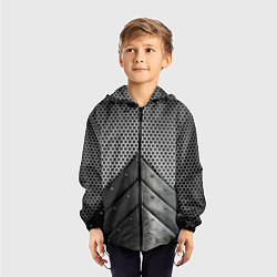 Ветровка с капюшоном детская Броня металлическая, цвет: 3D-черный — фото 2