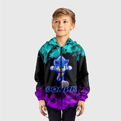 Ветровка с капюшоном детская СОНИК, цвет: 3D-черный — фото 2