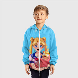 Ветровка с капюшоном детская СЕЙЛОР И СЛОУПОК, цвет: 3D-белый — фото 2