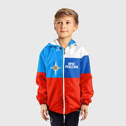 Ветровка с капюшоном детская Флаг МЧС России, цвет: 3D-белый — фото 2