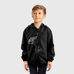 Ветровка с капюшоном детская Леопард, цвет: 3D-черный — фото 2